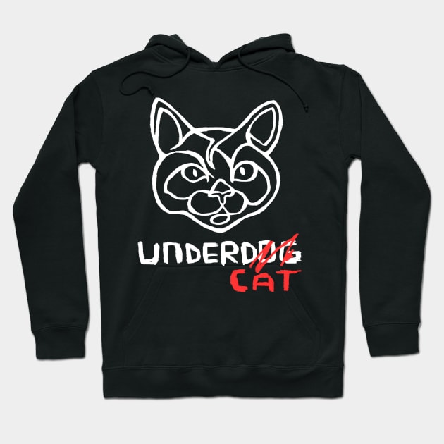 Funny Cat Joke, Undercat Vs Underdog Hoodie by badlydrawnbabe